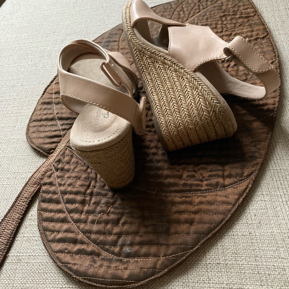 Clarks Leather Rope Wedge Sandals, Lafley Alaine, Blush, Size 7, Espadrilles NWT - Picture 6 of 12